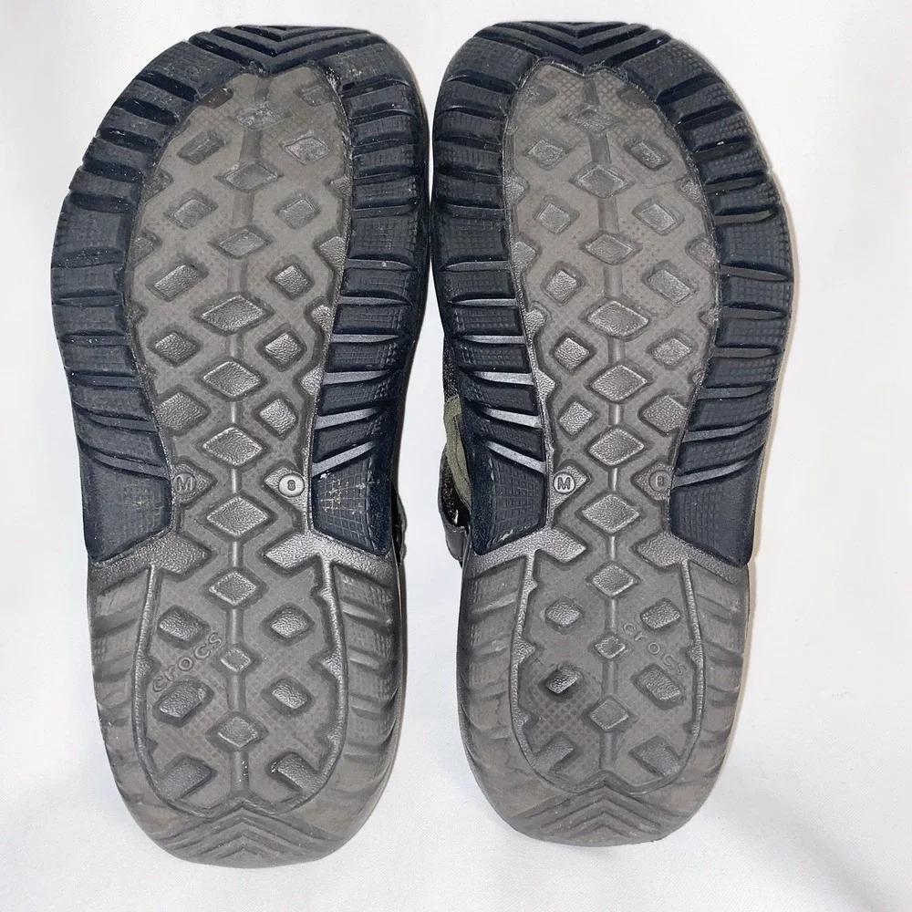 Crocs Swiftwater Brown (Sz 8) Fit Mesh Deck Water Fishing Sandals Mens